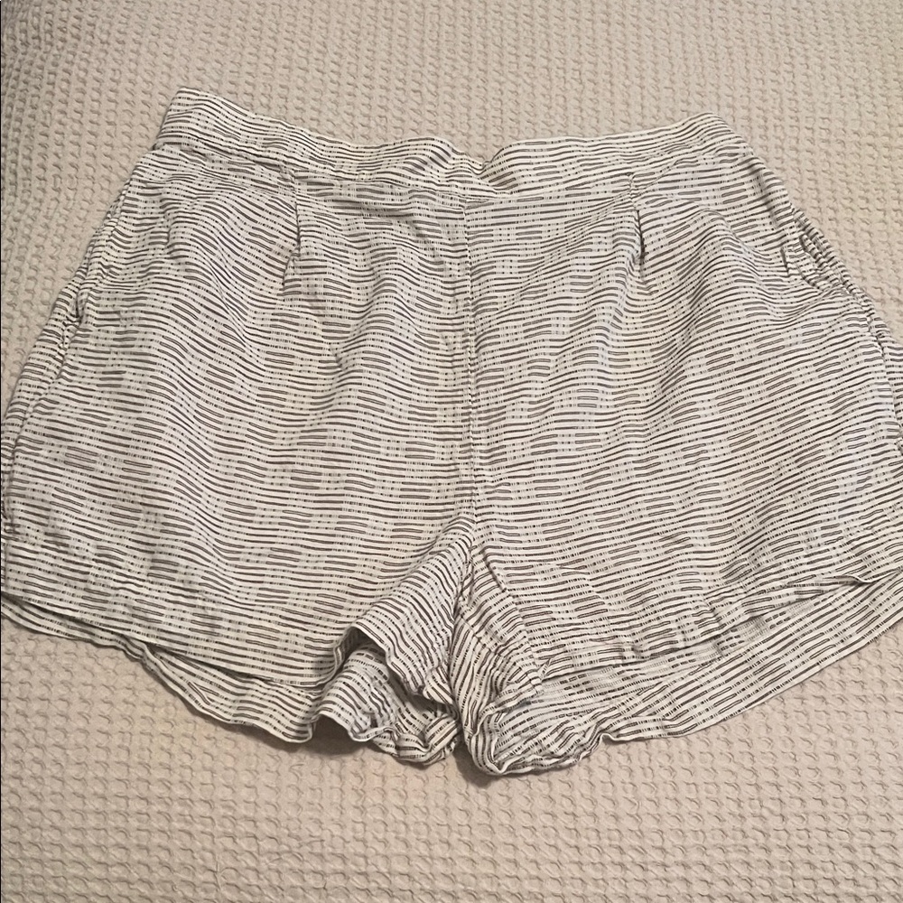 Striped Cream and Brown Madewell Women's Shorts